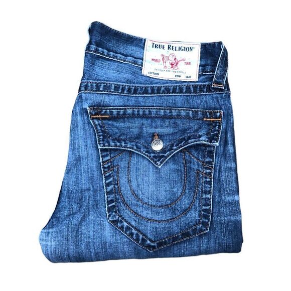 TRUE Religion Jeans Size 34 BILLY FLAP T Blue - Picture 4 of 9